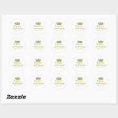 Gouden Glitter Crown Royal Princess Sticker Label (Vel)