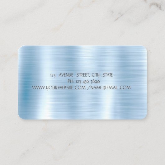 Gouden Glitter Cupcake Confetti, Metallic Blue Visitekaartje (Achterkant)