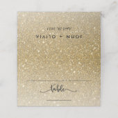 Gouden Glitter Custom Place Card Plaatskaartje (Buitenkant ongevouwen)
