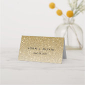 Gouden Glitter Custom Place Card Plaatskaartje (Achterkant)