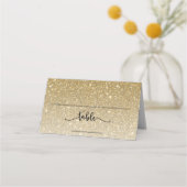 Gouden Glitter Custom Place Card Plaatskaartje (Voorkant)