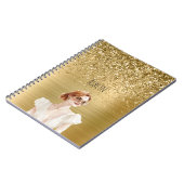 Gouden Glitter Dame Rood Haar Notitieboek (Linkerzijde)