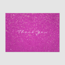 Gouden Glitter Dank u Fuchsia Roze Confetti Wit Tissuepapier