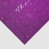 Gouden Glitter Dank u Fuchsia Roze Rose Tissuepapier (Detail)