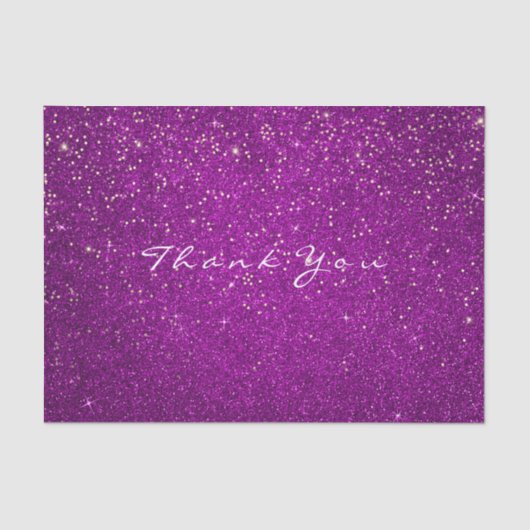 Gouden Glitter Dank u Fuchsia Roze Vonk Tissuepapier (Voorkant)