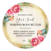 Gouden Glitter  Design Body Butter Labels