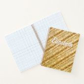 Gouden Glitter Diagonale Strepen Notitieboek (Binnen)