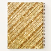 Gouden Glitter Diagonale Strepen Notitieboek (Achterkant)