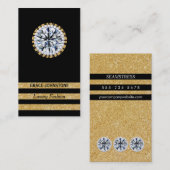 Gouden Glitter, Diamant & Parels | Hedendaags Visitekaartje (Voorkant / Achterkant)