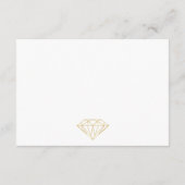Gouden glitter diamant trendy bruiloft details ins informatiekaartje (Achterkant)