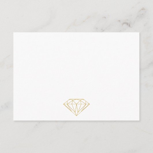 Gouden glitter diamant trendy bruiloft details ins informatiekaartje (Achterkant)