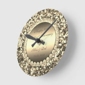 Gouden Glitter Diamanten 50ste Huwelijksverjaardag Ronde Klok (Hoek)