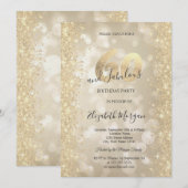 Gouden Glitter Diamanten Bokeh 60e Verjaardag Kaart (Voorkant / Achterkant)