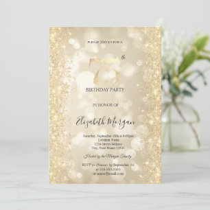 Gouden Glitter Diamanten Bokeh 75ste Verjaardag Kaart
