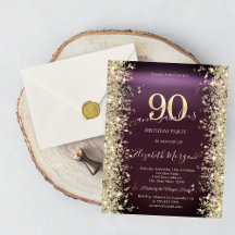 Gouden Glitter Diamanten Bourgondië 90ste Verjaard