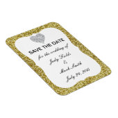 Gouden Glitter Diamanten Hart Save The Date Magnee Magneet (Rechterzijde)