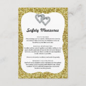 Gouden Glitter Diamanten Hartjes Veiligheidsmaatre Informatiekaartje (Voorkant)