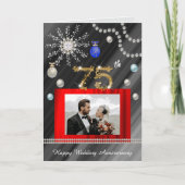 Gouden Glitter Diamond Gem 75e bruiloft Jubileum Kaart (Voorkant)