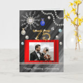 Gouden Glitter Diamond Gem 75e bruiloft Jubileum Kaart (Gele Bloem)