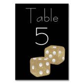 Gouden Glitter Dice op zwart Kaart (Achterkant)