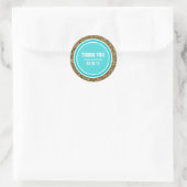 Gouden Glitter & Diepe Turquoise Dank u Label (Tas)