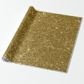 Gouden Glitter Digitale Print Cadeaupapier (Uitgerold)