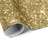 Gouden Glitter Digitale Print Cadeaupapier (Rol Hoek)
