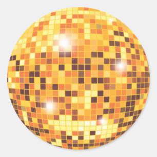 Gouden Glitter Disco Ball Ronde Sticker