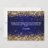 Gouden Glitter Donkerblauwe Ombre Dank Je (Achterkant)