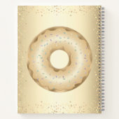 Gouden glitter donuts naam moderne glam girly notitieboek (Achterkant)