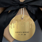 Gouden Glitter Drip Bruiloft Bedankjes Labels