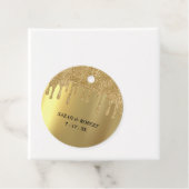 Gouden Glitter Drip Bruiloft Bedankjes Labels (In situ)