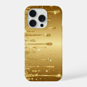 Gouden Glitter Drip glinsterende vrouwelijke esthe iPhone 15 Pro Case