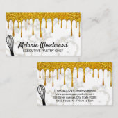 Gouden Glitter Drip | Gouden marmer en whisky Visitekaartje (Voorkant / Achterkant)