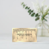 Gouden Glitter Drip | Gouden Rand Klantenkaartje (Staand voorkant)