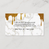 Gouden Glitter Drip | Marmer en Garde Visitekaartje (Achterkant)