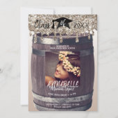 Gouden Glitter Drip Modern Rustiek Afstuderen Foto Kaart (Voorkant)