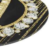 Gouden Glitter Drip Monogram Eén Persoonlijke Init Snijplank (Hoek)