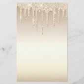 Gouden Glitter Dripps EYELASH SALON SERVICE LIJST Flyer (Achterkant)