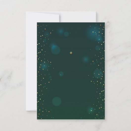 Gouden Glitter Drips Ballonnen Groen Zoet 16 RSVP Kaart (Achterkant)