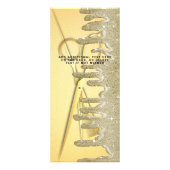 Gouden Glitter Drips Haar Stylist Salon Rack Kaart (Achterkant)