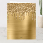 Gouden Glitter Drips op Faux Folie Vrolijk Kerstfe Kaart (Achterkant)