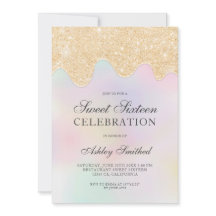 Gouden glitter druipt parel foto zoet zestien