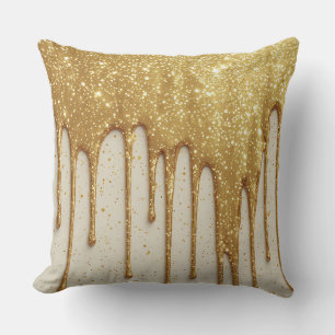 Gouden Glitter Druppel Luxe Glinsterende Deeltjes Kussen