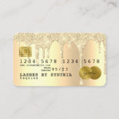 Gouden glitter druppels Credit Kaart hologram Visitekaartje (Voorkant)