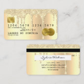 Gouden glitter druppels Credit Kaart hologram Visitekaartje (Voorkant / Achterkant)