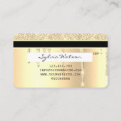 Gouden glitter druppels Credit Kaart hologram Visitekaartje (Achterkant)