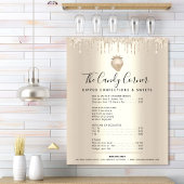 Gouden Glitter Druppels Dessert Snoepjes Menu Prij Poster