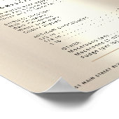 Gouden Glitter Druppels Dessert Snoepjes Menu Prij Poster (Hoek)