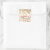 Gouden Glitter Druppels, DIY Naam, Monogram Titel Vierkante Sticker (Tas)
